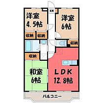 サンツヤマモト C  ｜ 栃木県宇都宮市山本2丁目（賃貸マンション3LDK・3階・65.07㎡） その2