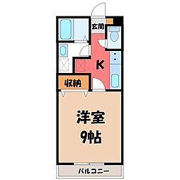 フルハウス峰 1Kの間取図画像