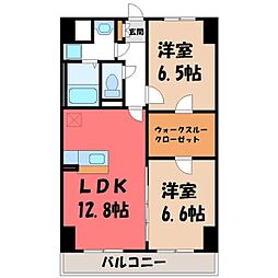 グラースリオ 2LDKの間取図画像
