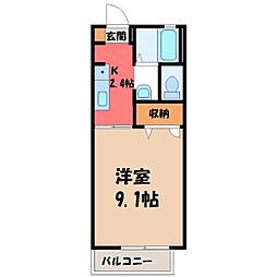 グランシャリオA 1Kの間取図画像