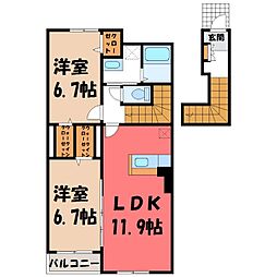 ラッフイナートレジデンス.A 2LDKの間取図画像