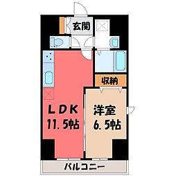 サンモールF.K.D 1LDKの間取図画像
