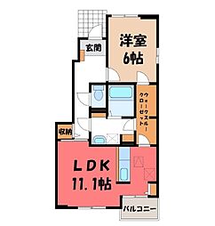 ビオラ・ソレアード 1LDKの間取図画像