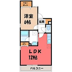 プランドールヒルズ 1LDKの間取図画像