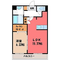 エソール中今泉 1LDKの間取図画像
