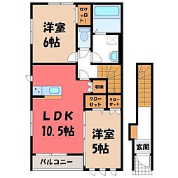ウィンディタウン貝島2A 2LDKの間取図画像