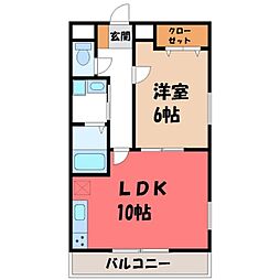 S・コート一条 1LDKの間取図画像