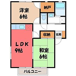 レーベン1 2DKの間取図画像