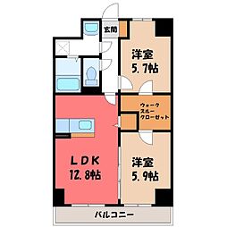 アグレアーブル 2LDKの間取図画像