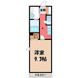 カーサ・アリエッタ 1Kの間取図画像