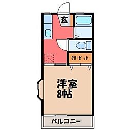 クレセントTK 1Kの間取図画像