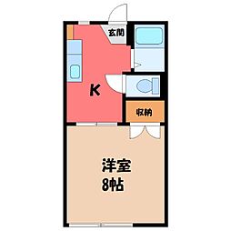 ピークハイツ 1Kの間取図画像