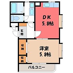 ユーミーマツダ2 1DKの間取図画像