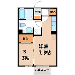 タウンコート西茂呂 ワンルームの間取図画像