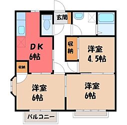 レジデンス大森B 3DKの間取図画像
