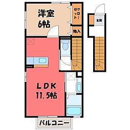 メゾン・コンフォール 1LDKの間取図画像