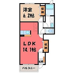 サンレミA 1LDKの間取図画像