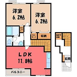 プロプルテ 2LDKの間取図画像
