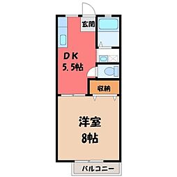 エディハイツ 1DKの間取図画像