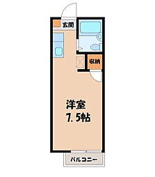 サンヴェール宇都宮 ワンルームの間取図画像