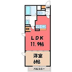 ラミューズ宮みらい 1LDKの間取図画像