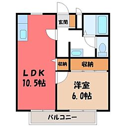 グランナチュール宝石台B 1LDKの間取図画像