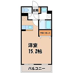 ベラルーチェB 1Kの間取図画像