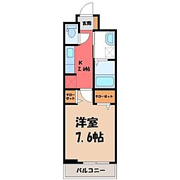ロイヤル鈴 I 1Kの間取図画像