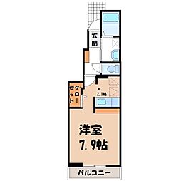 ノイシュタットブルーダー 1Kの間取図画像