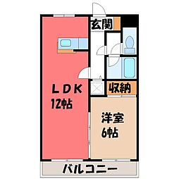 ロワールレジデンス七番館 1LDKの間取図画像