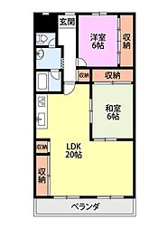 リバティープラザ青山 2LDKの間取図画像
