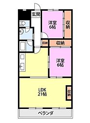 リバティープラザ青山 3DKの間取図画像