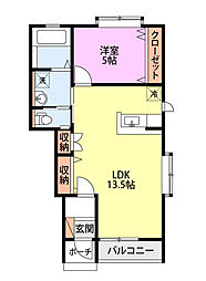 ベレーザ1 1LDKの間取図画像