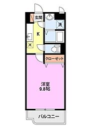 サン・ノーヴァ五十嵐 1Kの間取図画像