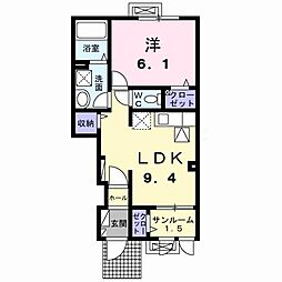 ボヌール 1LDKの間取図画像