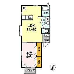 モイドーム松海が丘 1LDKの間取図画像