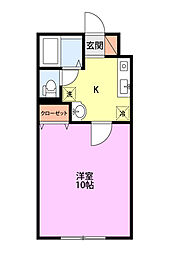 さくら 1Kの間取図画像