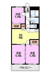 コートハウス善久 3LDKの間取図画像