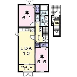 メゾン・ド・グラース 2LDKの間取図画像
