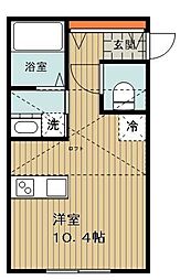 桶川市寿1丁目アパート ワンルームの間取図画像