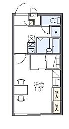 レオパレス水際邸 1Kの間取図画像