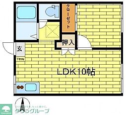 フォーシーズンズ桜町 2階1LDKの間取り