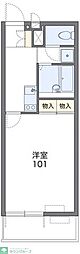 レオネクストパークハイツB 1Kの間取図画像