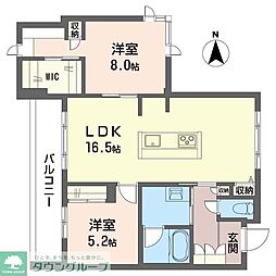 ルミチェーロ 2LDKの間取図画像
