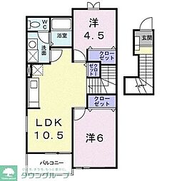 ラフィネ・メゾン 2LDKの間取図画像