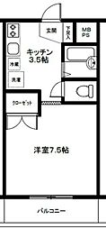 プティ・ソレイユ 1Kの間取図画像