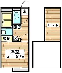 レオパレスギプフェル 1Kの間取図画像