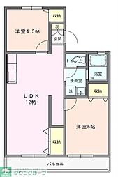 馬場コーポ 2LDKの間取図画像