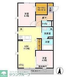 バンゴサン大宮 2LDKの間取図画像