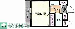 ハイネス丸友 1Kの間取図画像